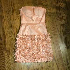 Strapless pink dress